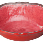 Thumbnail image #2 for Winco Ardesia WDM001-507 3-Quart Round Hammered Red Melamine Bowl, 13-3/4-Inch Diameter