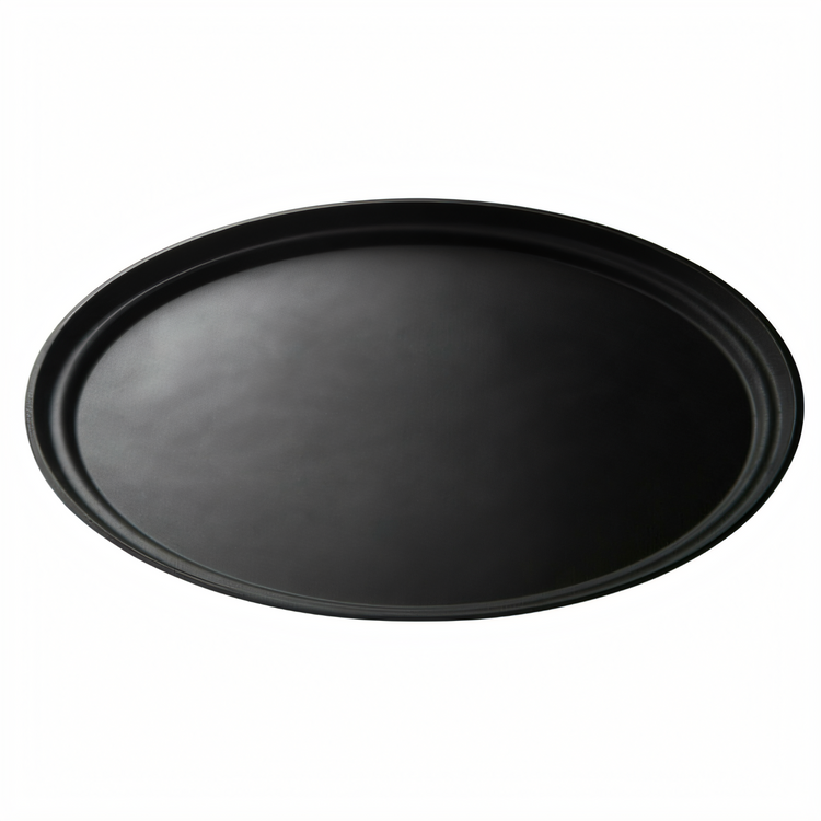 Product image #2 for Cambro Camtread Oval Non-Skid Serving Tray, 23-1/2 x 28-7/8 Inches, Black Satin Fiberglass