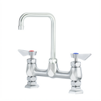 Krowne Diamond Series Raised Deck Mount Manual Faucet with 8-Inch Centers and 6-Inch Double Bend Spout