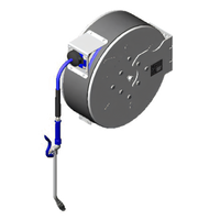Enclosed Stainless Steel Retractable Hose Reel System with 50 Ft. 3/8 In. Hose and Extended Spray Wand