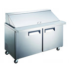 Thumbnail image #1 for Admiral Craft Equipment Corp. Black Diamond GRSLM-2D 47-Inch 2-Section Refrigerated Mega Top Salad/Sandwich Prep Table, 18-Pan, Rear-Mount