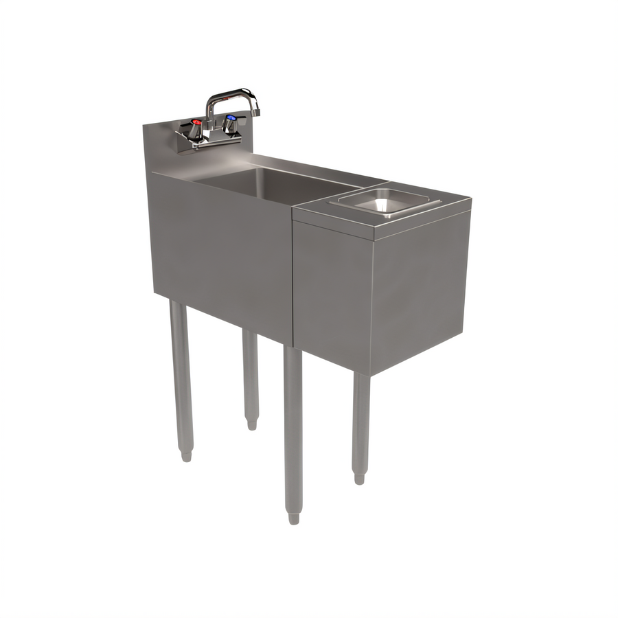 Product image #1 for BK Resources Underbar Glass Rinser Hand Sink with 12-Inch Push-Down Rinser and Lead-Free Faucet