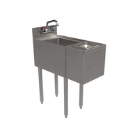 BK Resources Underbar Glass Rinser Hand Sink with 12-Inch Push-Down Rinser and Lead-Free Faucet