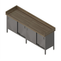 John Boos Enclosed Base Wood Top Work Table with Sliding Doors, 84W x 30D, 1-3/4 Inch Maple Top