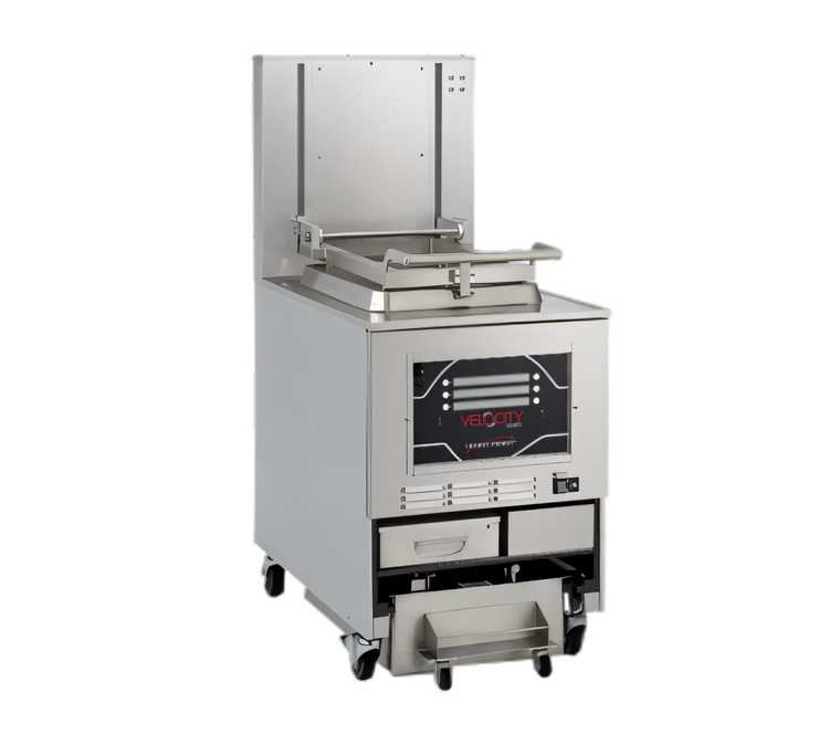 Product image #1 for Henny Penny Velocity Series Electric Open Fryer with Built-In Filtration, 75 lb. Oil Capacity, Floor Model