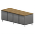 Thumbnail image #1 for 96-Inch Hard Maple Chef Table with Locking Hinged Doors and Stainless Steel Cabinet Base