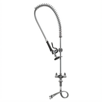 equip Low-Lead Single-Hole Deck-Mount Pre-Rinse Unit with 44-Inch Hose and 6-Inch Wall Bracket