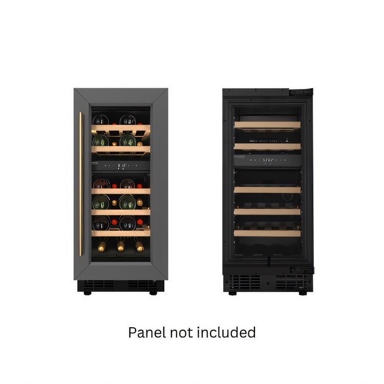 Product image #1 for KoolMore Dual Zone Wine Cooler with Glass Display Door, Black and Stainless Steel, 14.8 Inch Wide