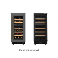 KoolMore Dual Zone Wine Cooler with Glass Display Door, Black and Stainless Steel, 14.8 Inch Wide