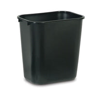 Rubbermaid Commercial 28 Quart Black Plastic Waste Basket with Rolled Rim