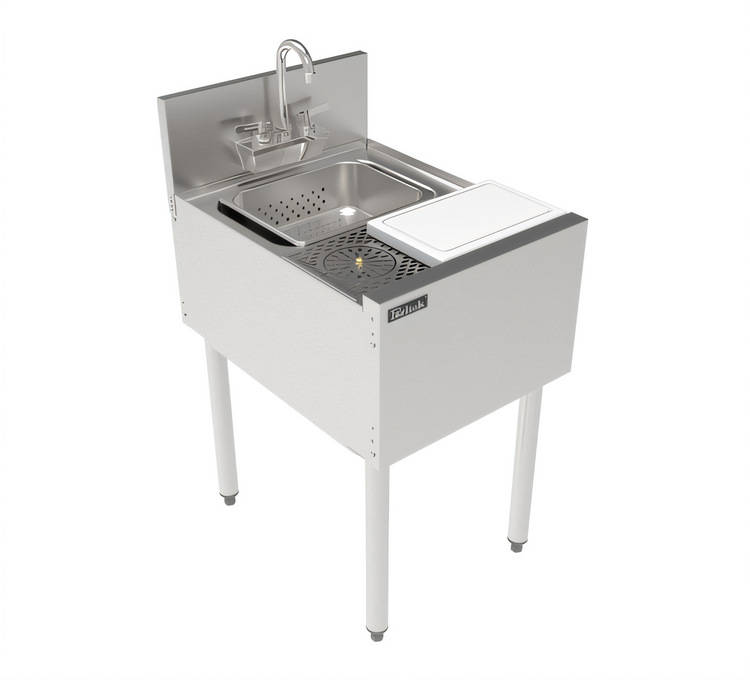 Product image #1 for Perlick Top Shelf Series 18-Inch Underbar Prep Sink with Sink Bowl, Cutting Board and Glass Rinser