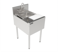 Perlick Top Shelf Series 18-Inch Underbar Prep Sink with Sink Bowl, Cutting Board and Glass Rinser