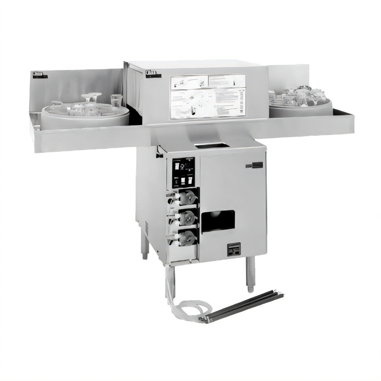 Product image #1 for Glastender GT-18+2 Side-to-Side Pass-Thru Glasswasher Station with 24-Inch Glasswasher and Dual 18-Inch Drain Tables