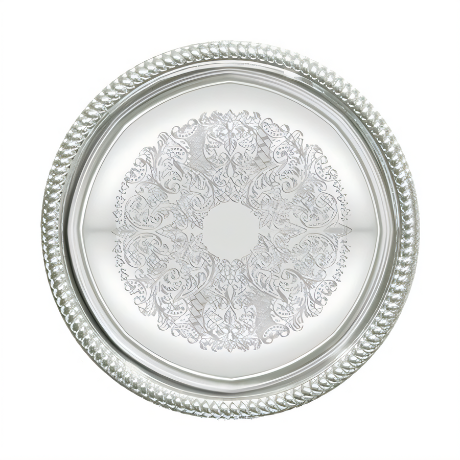 Product image #1 for Winco 14-Inch Round Chrome-Plated Serving Tray with Gadroon Edge