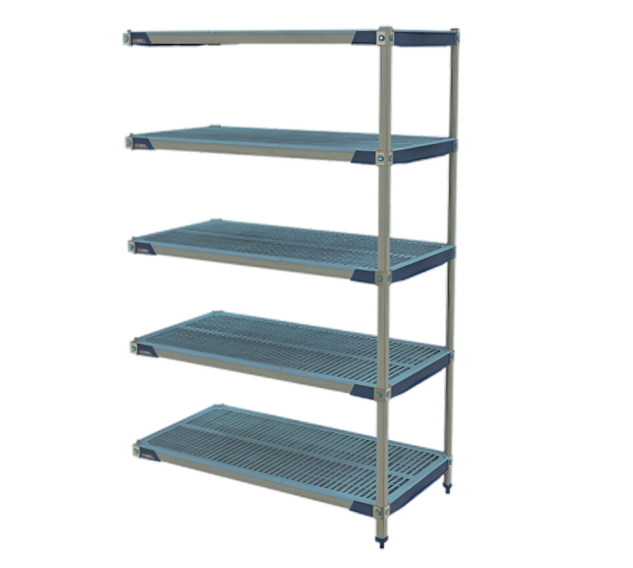 Product image #1 for MetroMax i 5-Tier Add-On Polymer Shelving Unit, 60"W x 24"D x 74"H