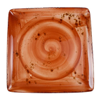 Thumbnail image #1 for Vertex China London Terra LTC-Q16 Square China Plate, 10-1/2", Hand Painted, Terra Cotta 1 Dozen