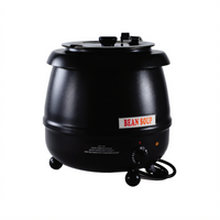 CAC China 10.5 Qt Countertop Electric Soup Warmer with Hinged Lid and Tag Holder