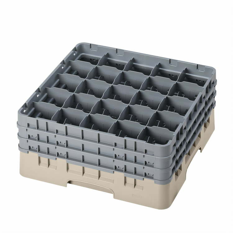 Product image #2 for Cambro Camrack® Full Size Low Profile 25-Compartment Glass Rack with 3 Extenders