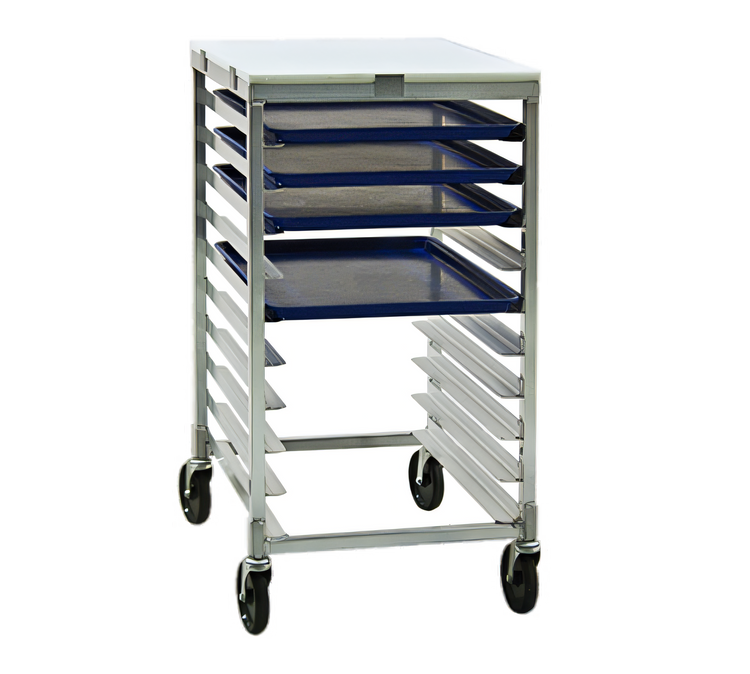 Product image #1 for New Age Mobile Half-Height End-Load Pan Rack, Open Sides, 10-Pan Capacity, Aluminum
