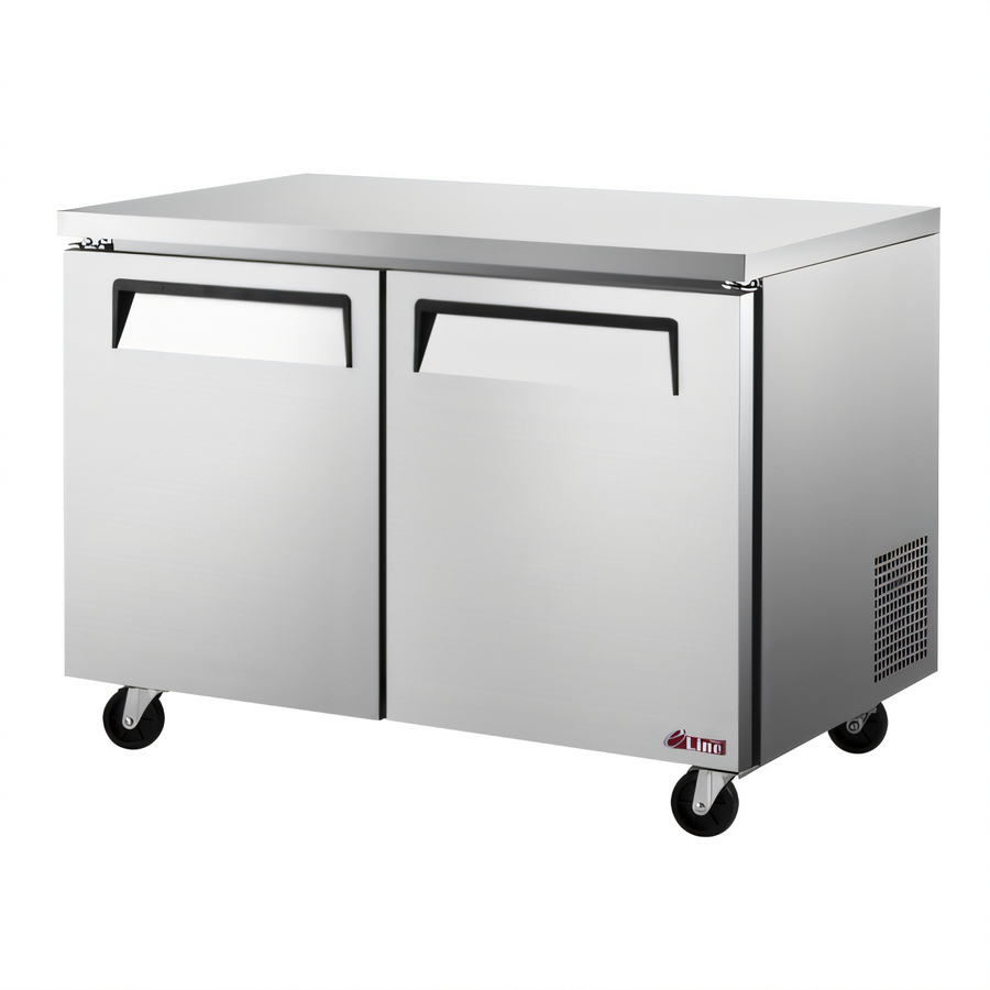 Product image #1 for Turbo Air E-Line 48-1/4-Inch Two-Section Undercounter Freezer with Solid Doors, 13.2 Cu. Ft., Self-Contained Rear-Mounted Refrigeration
