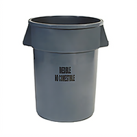 BRUTE Gray Round 44-Gallon Food Handling Container with Inedible Imprint
