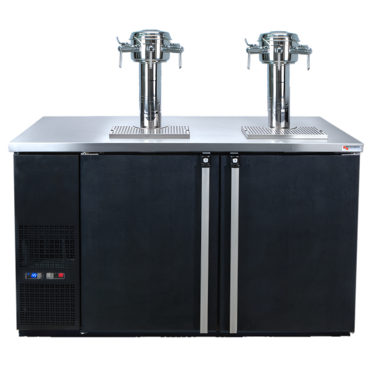 Product image #1 for Pro-Line E-Series Dual Temperature Wine Cooler Dispenser, 59-1/2 Inch Wide, Two-Section, Self-Contained Refrigeration