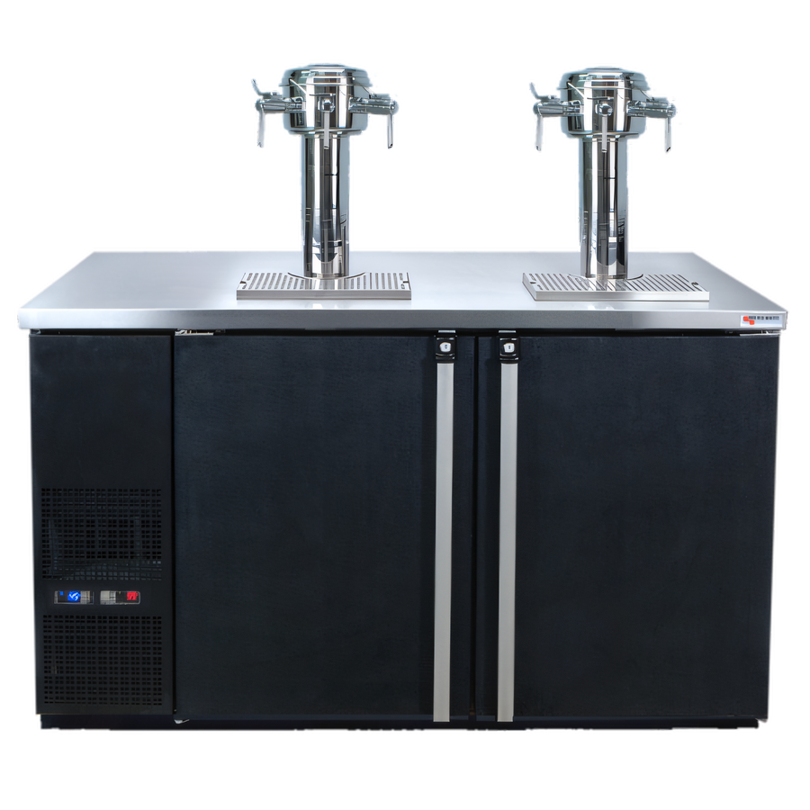 Product image #1 for Pro-Line E-Series Dual Temperature Wine Cooler Dispenser, 59-1/2 Inch Wide, Two-Section, Self-Contained Refrigeration