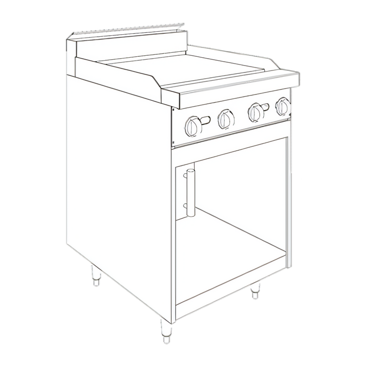 Product image #1 for Jade Range Bistro JBR-24G 24" Gas Restaurant Range with 1" Griddle and Cabinet Base