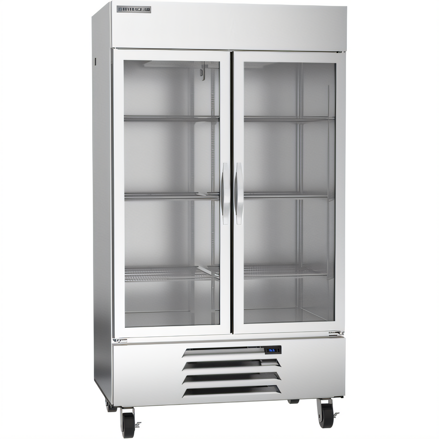 Product image #1 for Beverage-Air Horizon Series Two-Section Glass Door Reach-In Refrigerator, 40.2 Cu. Ft., Bottom-Mounted Self-Contained