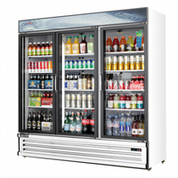Everest EMSGR69 Three-Section Glass Door Merchandiser Refrigerator, 71 Cu. Ft., Bottom-Mounted Self-Contained Refrigeration