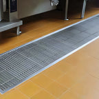 Thumbnail image #1 for Eagle Group ASFT-1860-SG Anti-Splash Floor Trough, 60 x 18 Inch, 6 Inch Deep, 14 Gauge Stainless Steel, Subway-Style Grating