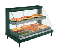 Hatco Glo-Ray Designer Curved Glass Humidified Dual-Shelf Countertop Hot Food Display Case, 3-Pan, 120V