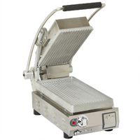 Star Pro-Max 2.0 Countertop Sandwich Grill / Panini Press with Grooved Aluminum Plates, 7.5 x 14.2 Inch