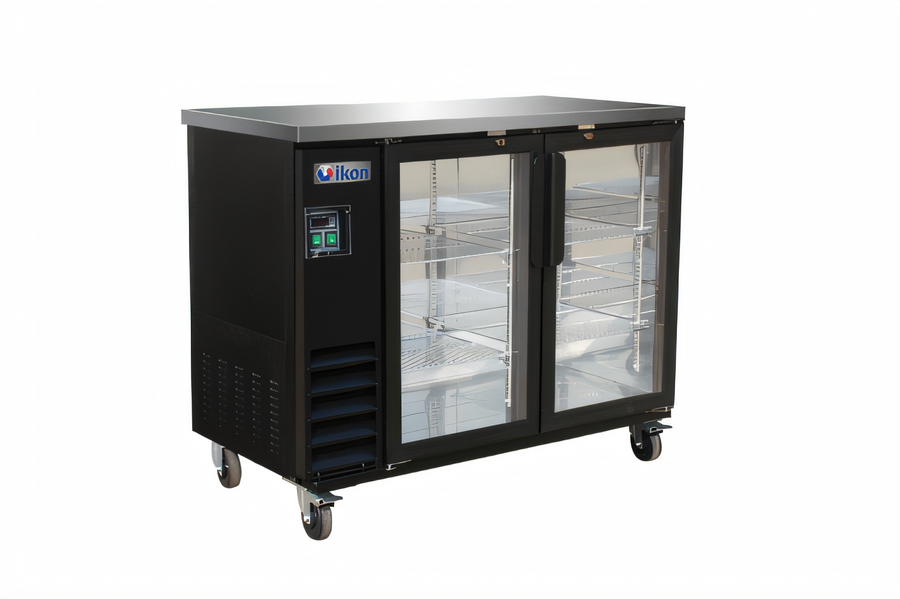 Product image #1 for IKON Refrigeration Two-Section Glass Swing Door Back Bar Cooler, 49-1/10 Inch, 10.45 Cu. Ft.