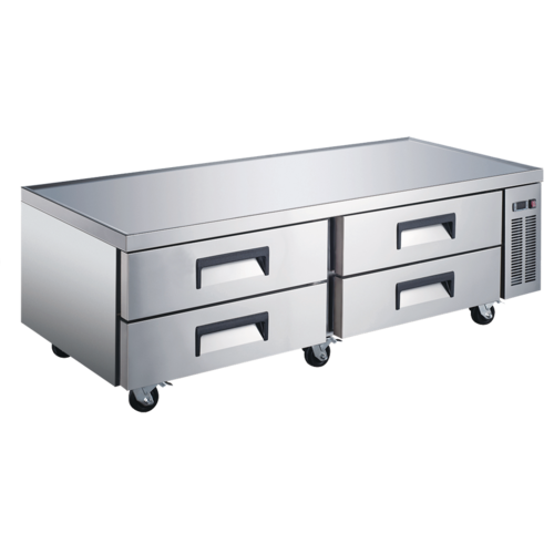 Product image #1 for U-STAR 84-Inch Refrigerated Chef Base with 4 Drawers, Stainless Steel, Side-Mounted Self-Contained Refrigeration