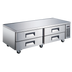 Thumbnail image #1 for U-STAR 84-Inch Refrigerated Chef Base with 4 Drawers, Stainless Steel, Side-Mounted Self-Contained Refrigeration