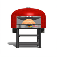 Neapolitan Round Wood Fired Pizza Oven with 31.5-Inch Brick Deck and Forced-Air Gas Burner