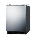 Thumbnail image #1 for Summit Commercial SBC58BLBIADANK ADA Counter-Height Draft Beer Dispenser, 5.5 Cu. Ft., 2 x 1/6 Keg, Front-Breathing, Stainless Steel Door
