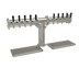 Thumbnail image #1 for Glastender PT-10-MFR 10-Faucet Countertop Glycol-Cooled Pipe Tee Draft Dispensing Tower, Mirror Finish