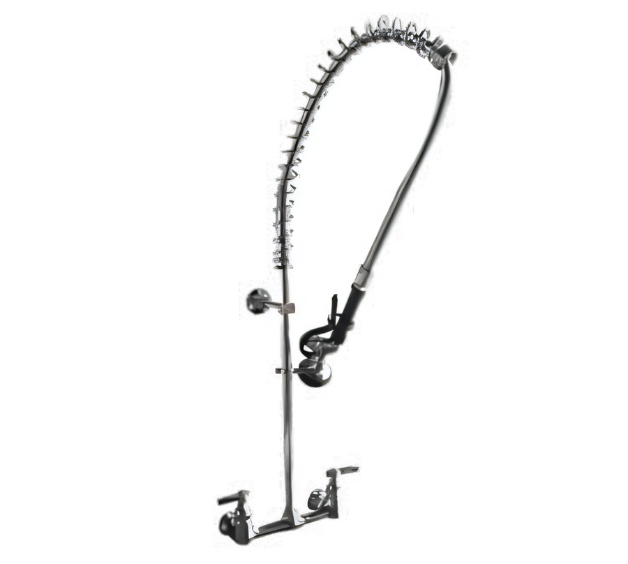 Product image #1 for Serv-Ware Economy Wall Mount Pre-Rinse Unit, 8-Inch Centers, 1/2-Inch NPT Inlets