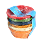Thumbnail image #1 for Crestware CRB1 Round Woven Polypropylene Fast Food Basket, 8 x 3 Inches, Assorted 6-Color Set Case of 12