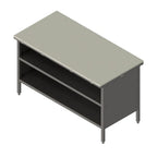 Thumbnail image #1 for John Boos EBOP3-3036 36 x 30-Inch Stainless Steel Open Front Cabinet Poly Top Work Table, 3/4-Inch Thick