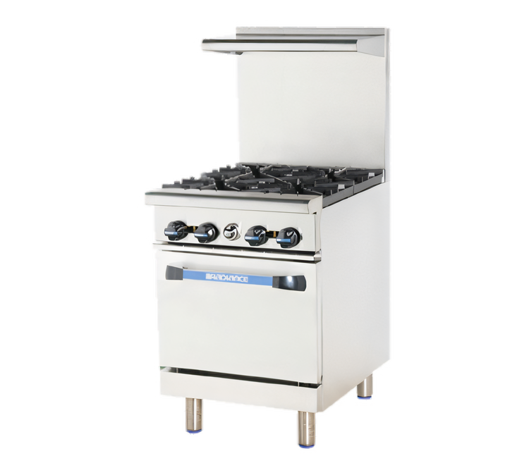 Product image #1 for Turbo Air Radiance 24-Inch Heavy Duty Gas Restaurant Range with 4 Open Burners and Oven
