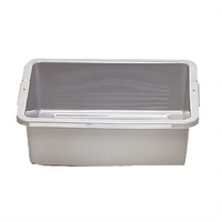 Rubbermaid Commercial 7-1/8 Gallon Gray Plastic Undivided Bus/Utility Box