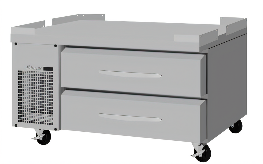 Product image #1 for Turbo Air PRO Series Flat Top Stainless Steel Chef Base Freezer with 2 Drawers, 48-1/8 Inch, Self-Contained Side-Mount Refrigeration