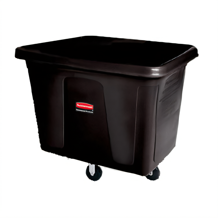 Product image #1 for Rubbermaid Commercial Open-Top Mobile Cube Truck with Metal Frame, 8 Cu. Ft., 300 Lb. Capacity, Black