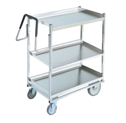Product image #1 for Vollrath Heavy-Duty Stainless Steel 3-Shelf Bus Cart with Standard Lower Shelf, 900 lb Capacity