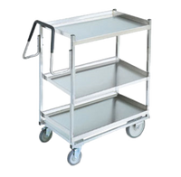 Vollrath Heavy-Duty Stainless Steel 3-Shelf Bus Cart with Standard Lower Shelf, 900 lb Capacity