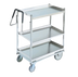 Thumbnail image #1 for Vollrath Heavy-Duty Stainless Steel 3-Shelf Bus Cart with Standard Lower Shelf, 900 lb Capacity