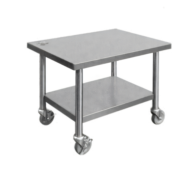 Product image #1 for Dinex Stainless Steel Bench-Type Mixer Stand with Open Base, Undershelf, and Casters